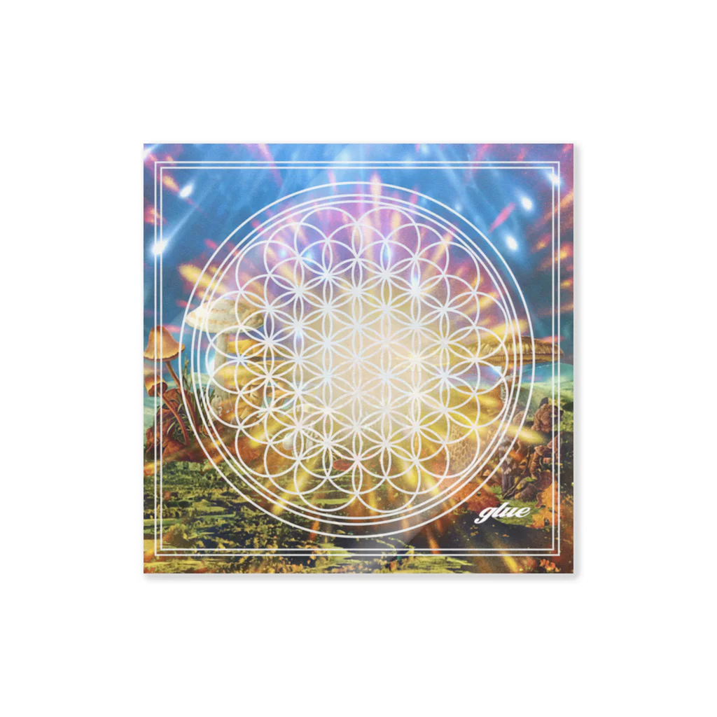 glueのFlower Of Life ステッカー