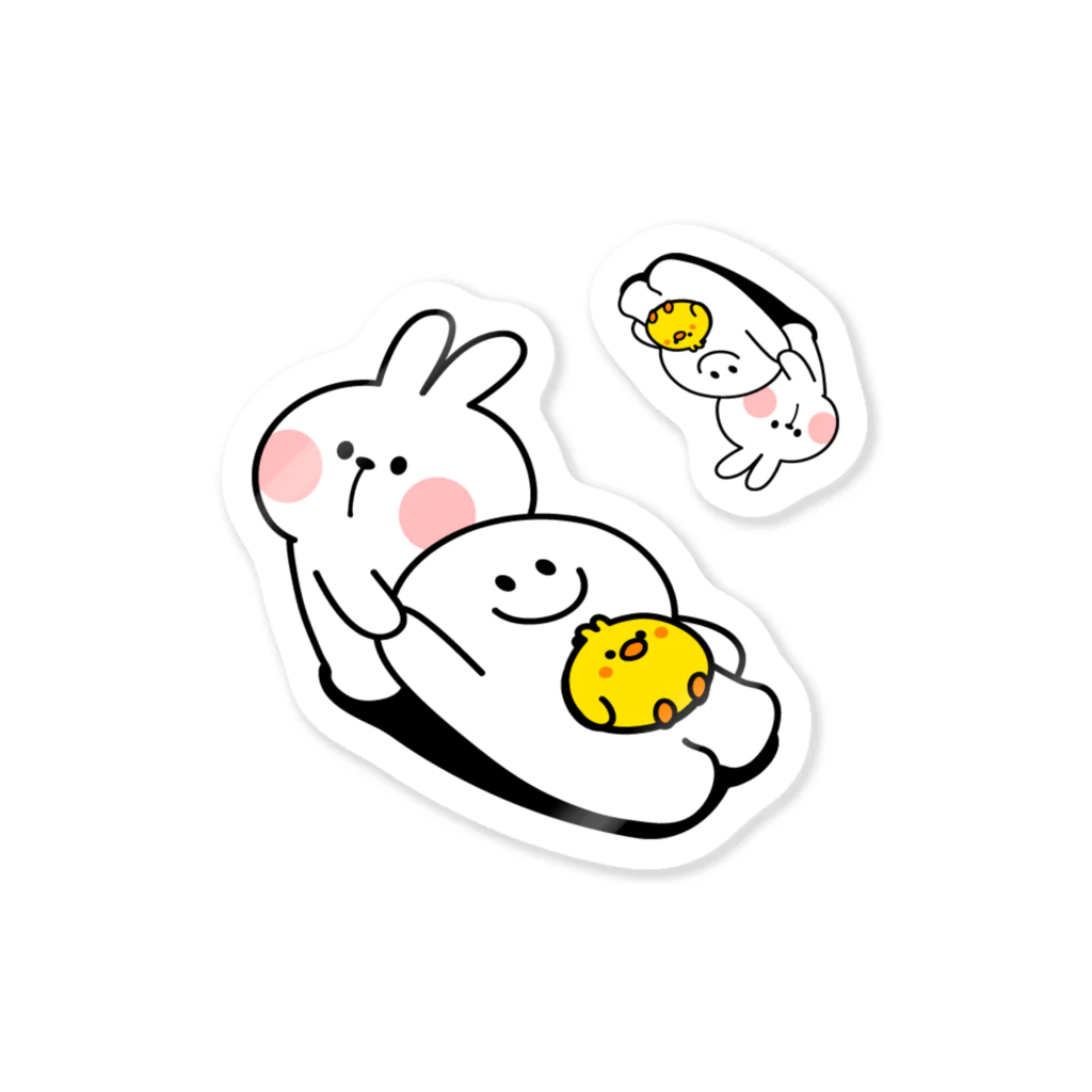 AKIRAMBOWのSpoiled Rabbit Dragging / あのひとをひきずる あまえんぼうさちゃん Sticker