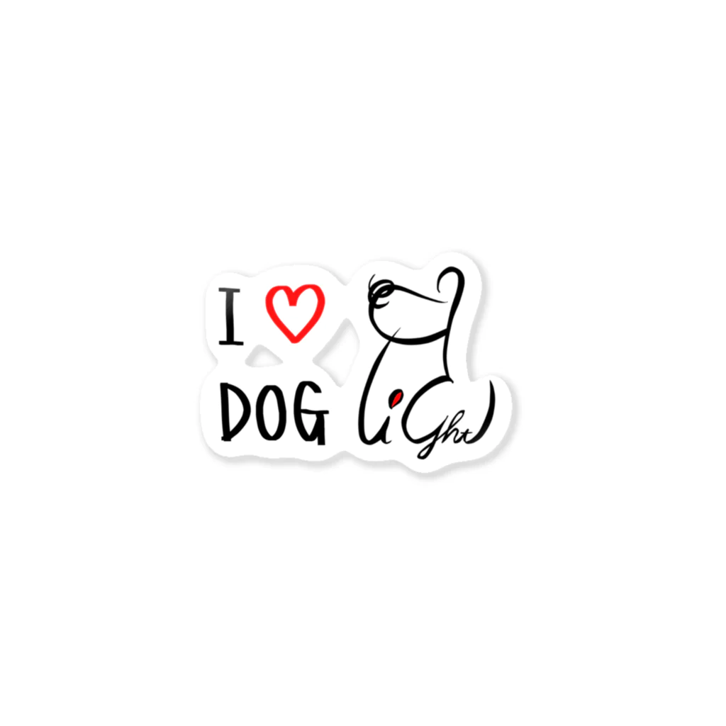 DelightのI ♡ DOG ステッカー