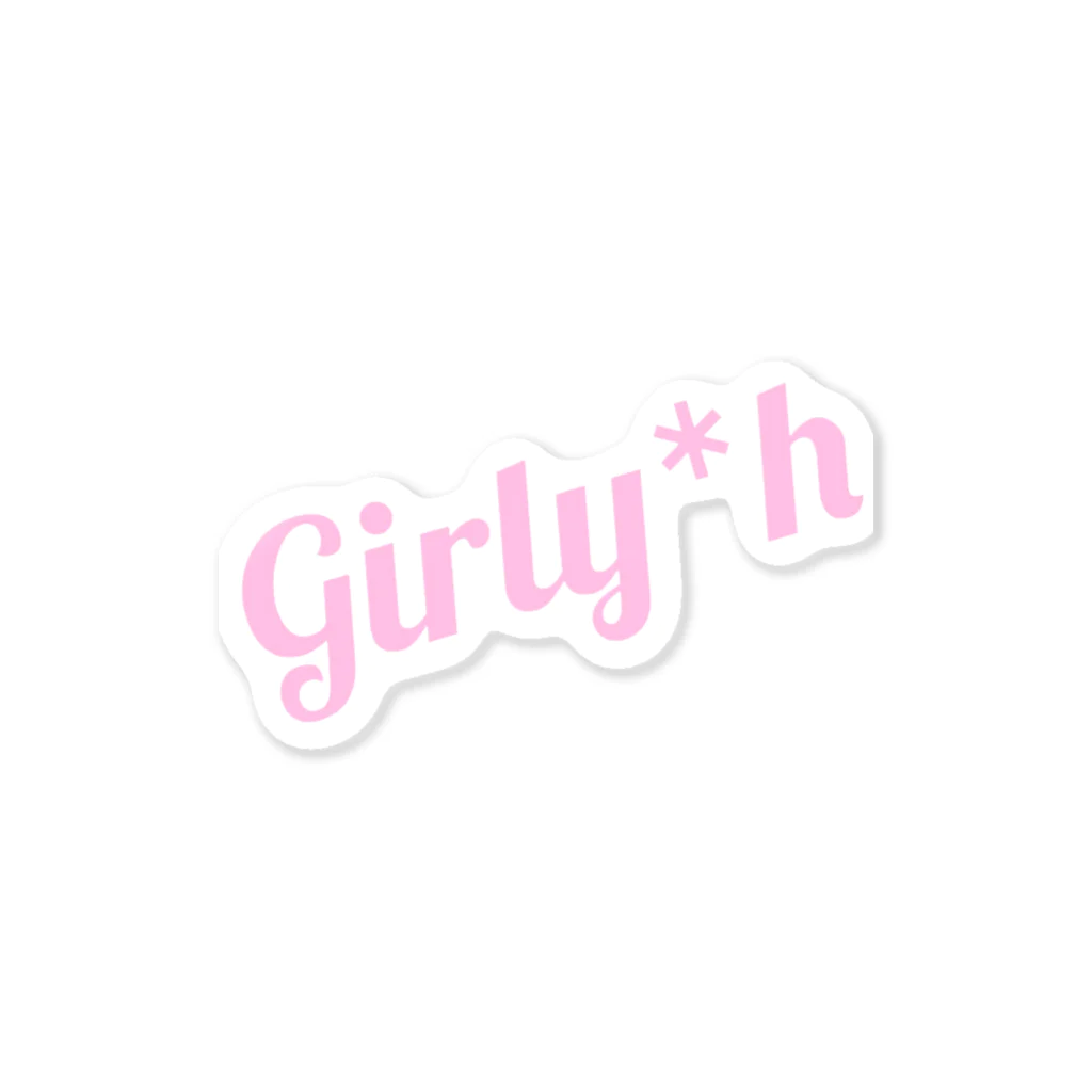 Girly*hガーリーエイチのGirly*hロゴ(pink) ステッカー