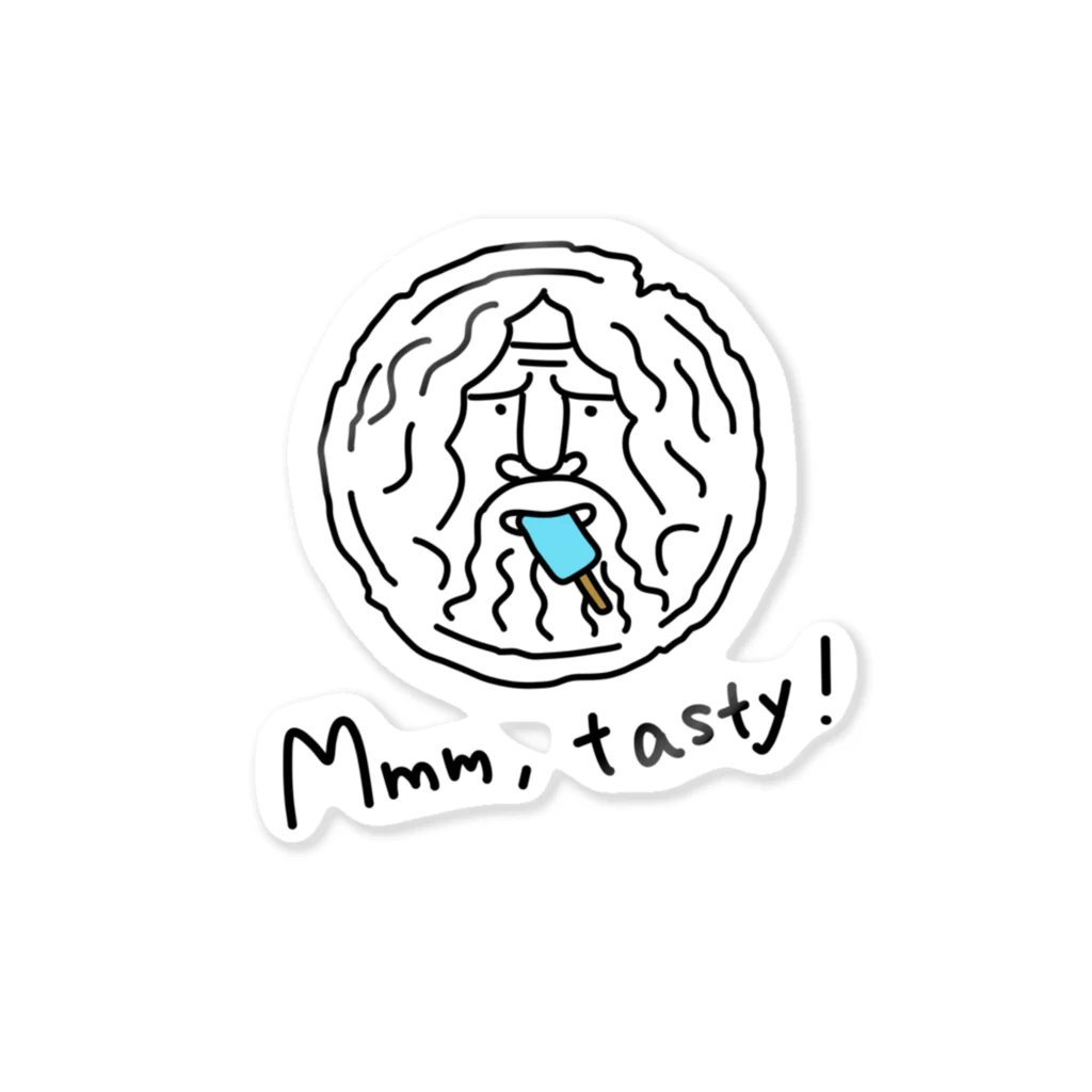 モリチエコの初めての味　ソーダアイス　Mouth of truth 真実の口 Sticker