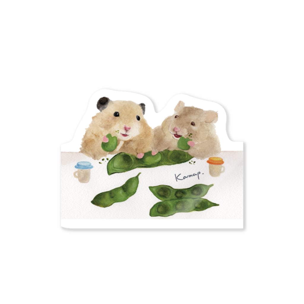 KAMAP ＆ Ricaの【KAMAP】枝豆とハムスター兄弟 Sticker