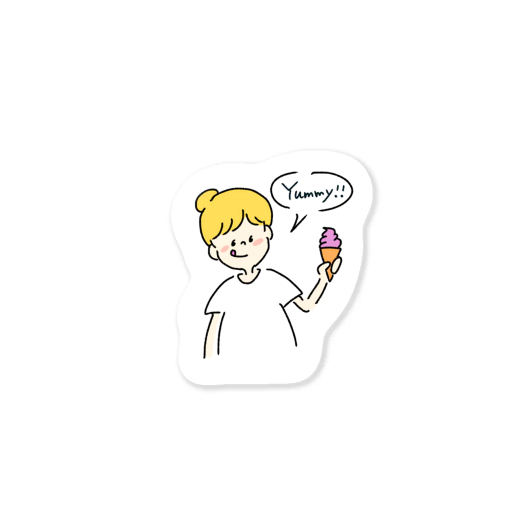 hiconoのグッズのアイスクリームガール Sticker