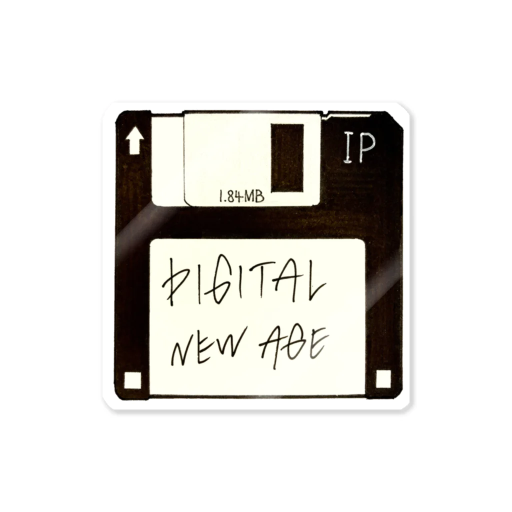 イワシペンのDIGITAL NEW AGE(モノクロver.) Sticker