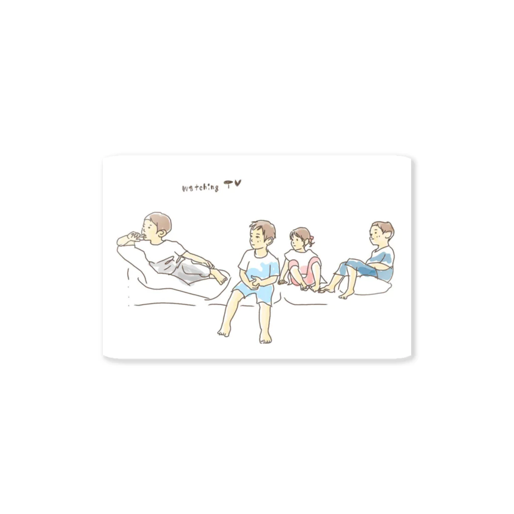 okayan727のテレビを見る子供 Sticker