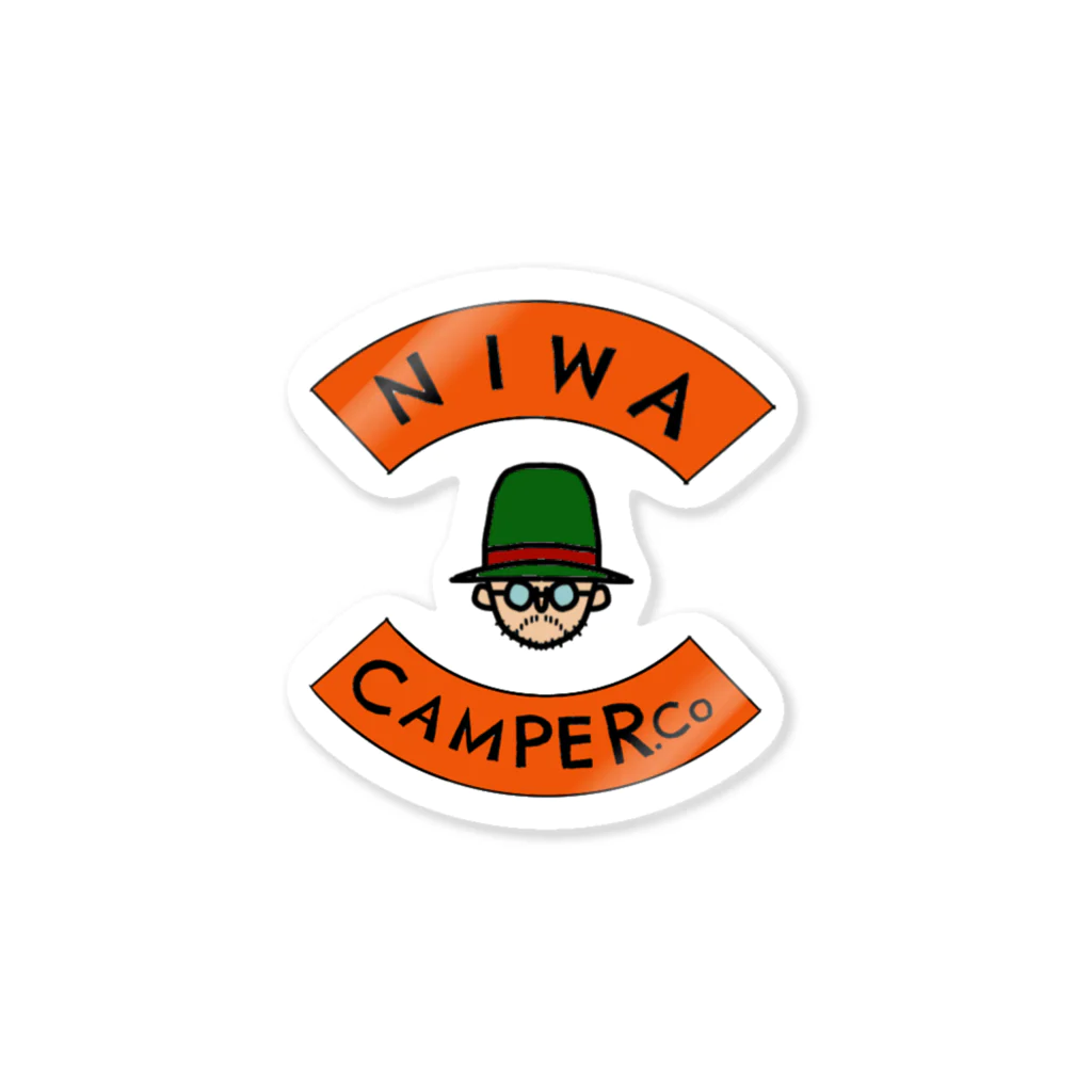 NIWACAMPERのニワキャンパーオレンジロゴ Sticker