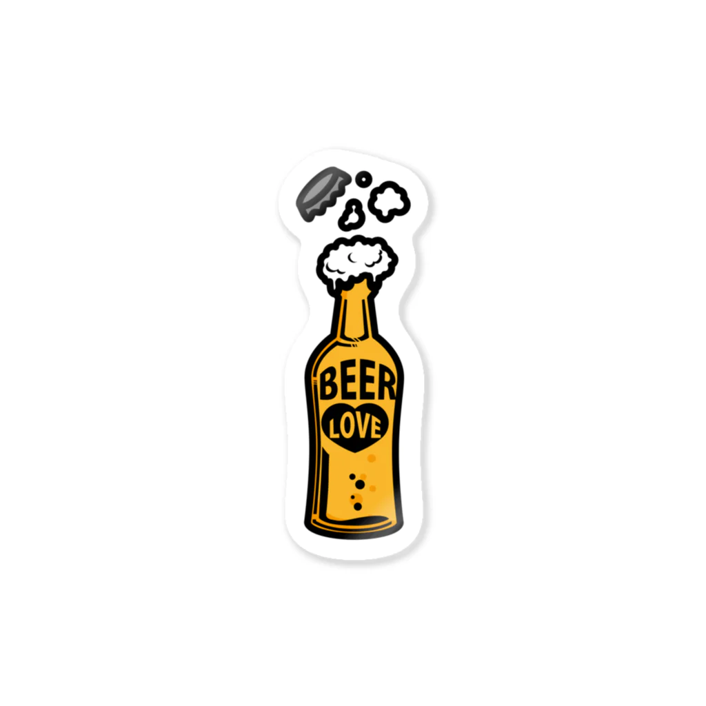 CɐkeccooのILOVEBEER-ビール瓶-お酒好きに Sticker