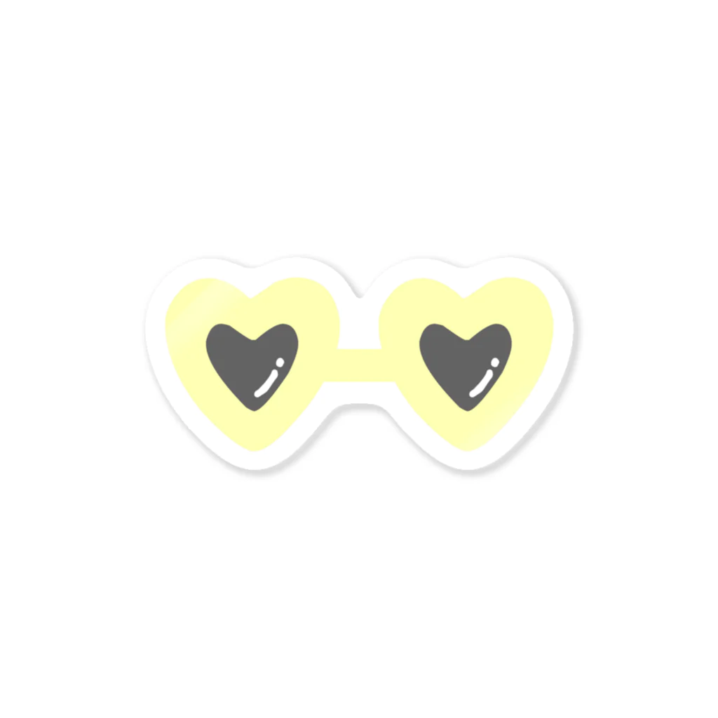 アップルのyellow×sunglasses Sticker