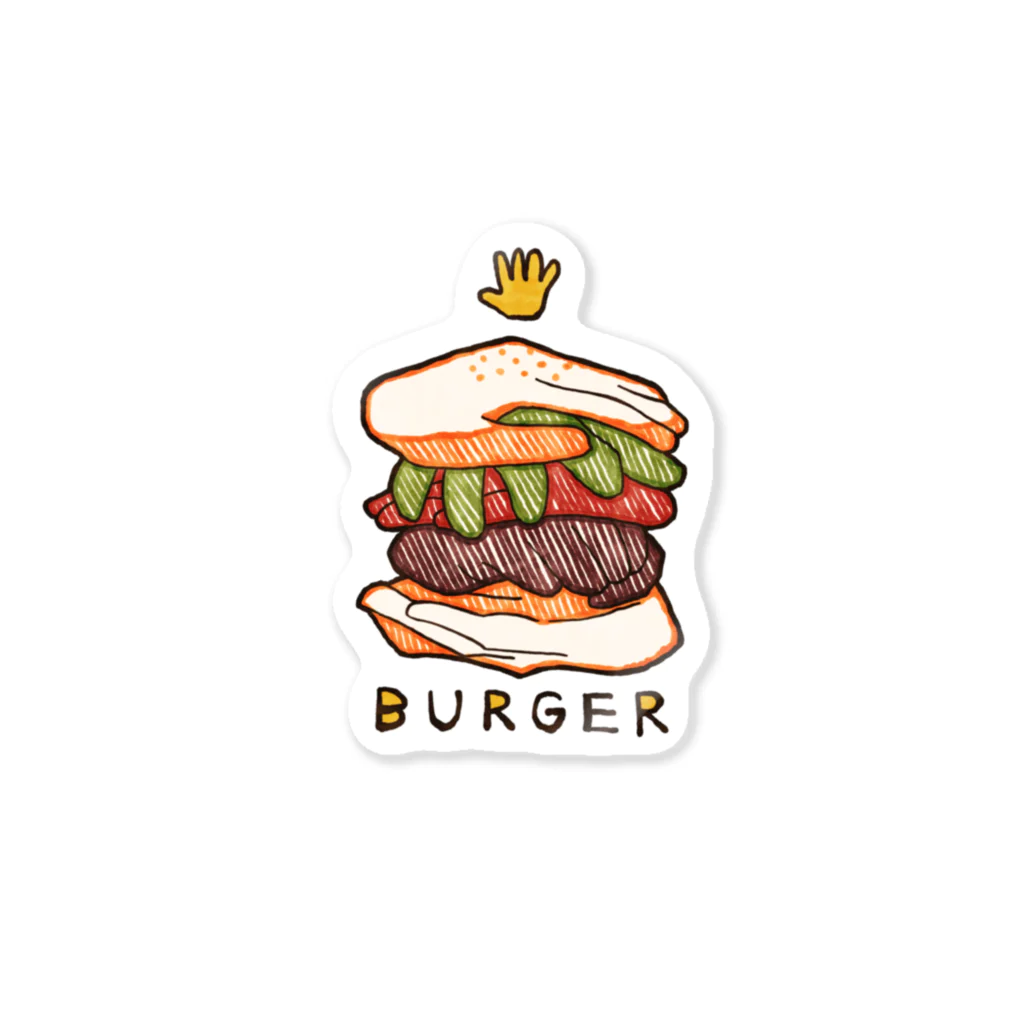 紅白饅頭の手デザイン・BURGER Sticker