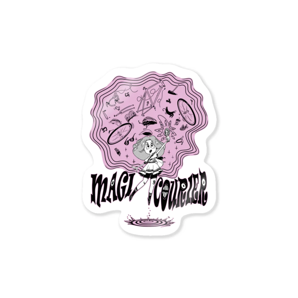 nidan-illustrationの“MAGI COURIER” pink #1 Sticker