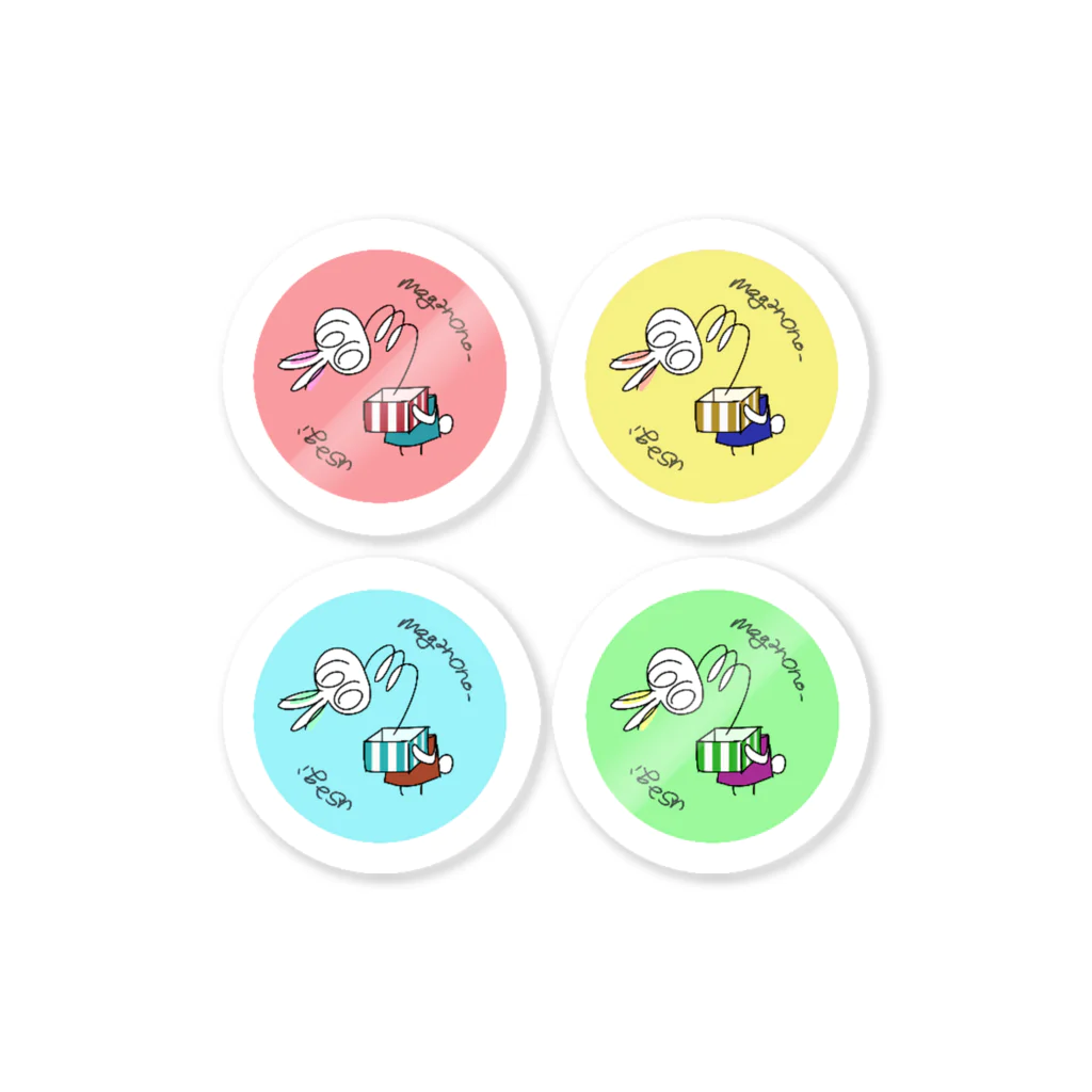 menonokkaのメガノノウサギのびっくり箱 Sticker