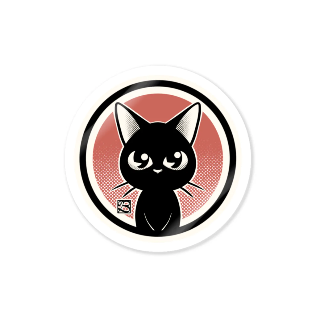BATKEI ARTの黒猫WHIM ステッカー