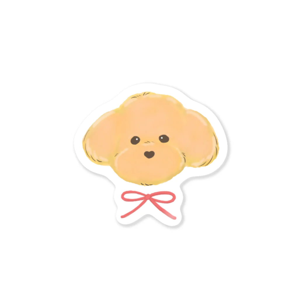 ビション好きなおうちあそびのもふもふプードルちゃん Sticker