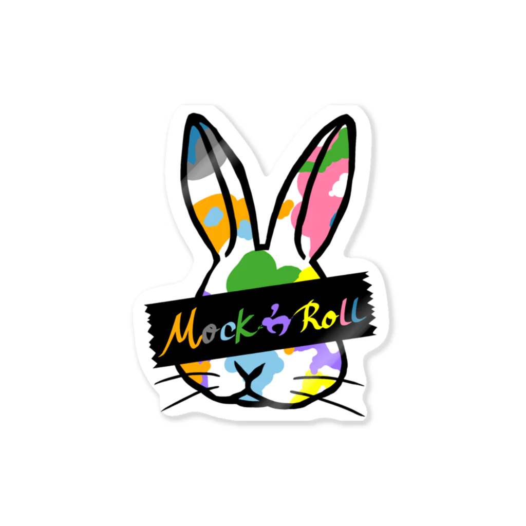 Mock’n Rollの落書きされしうさぎのモック 目隠しver. Sticker