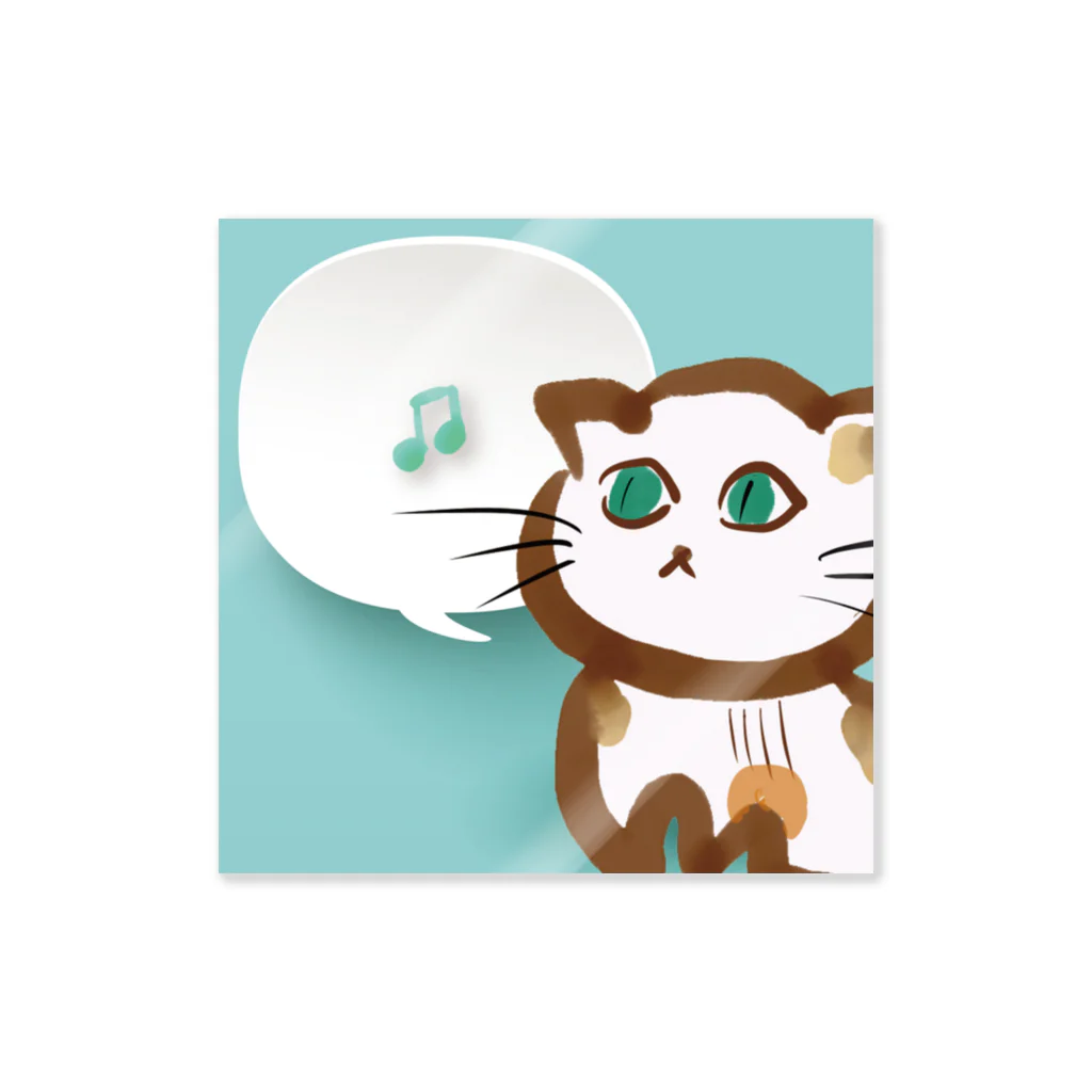 myssimoのねこぎちゃん　～ギター柄の猫～ Sticker