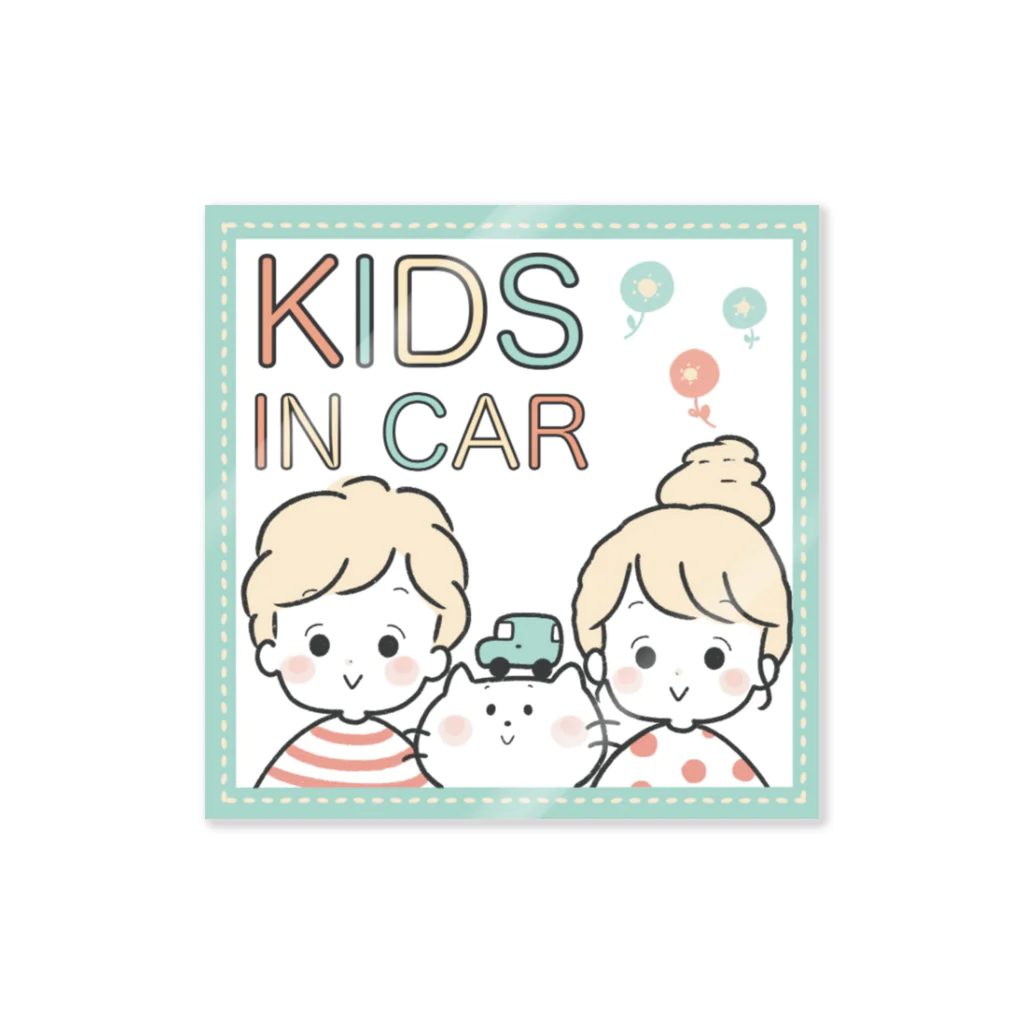 月村　おはぎのKIDS IN CAR 스티커