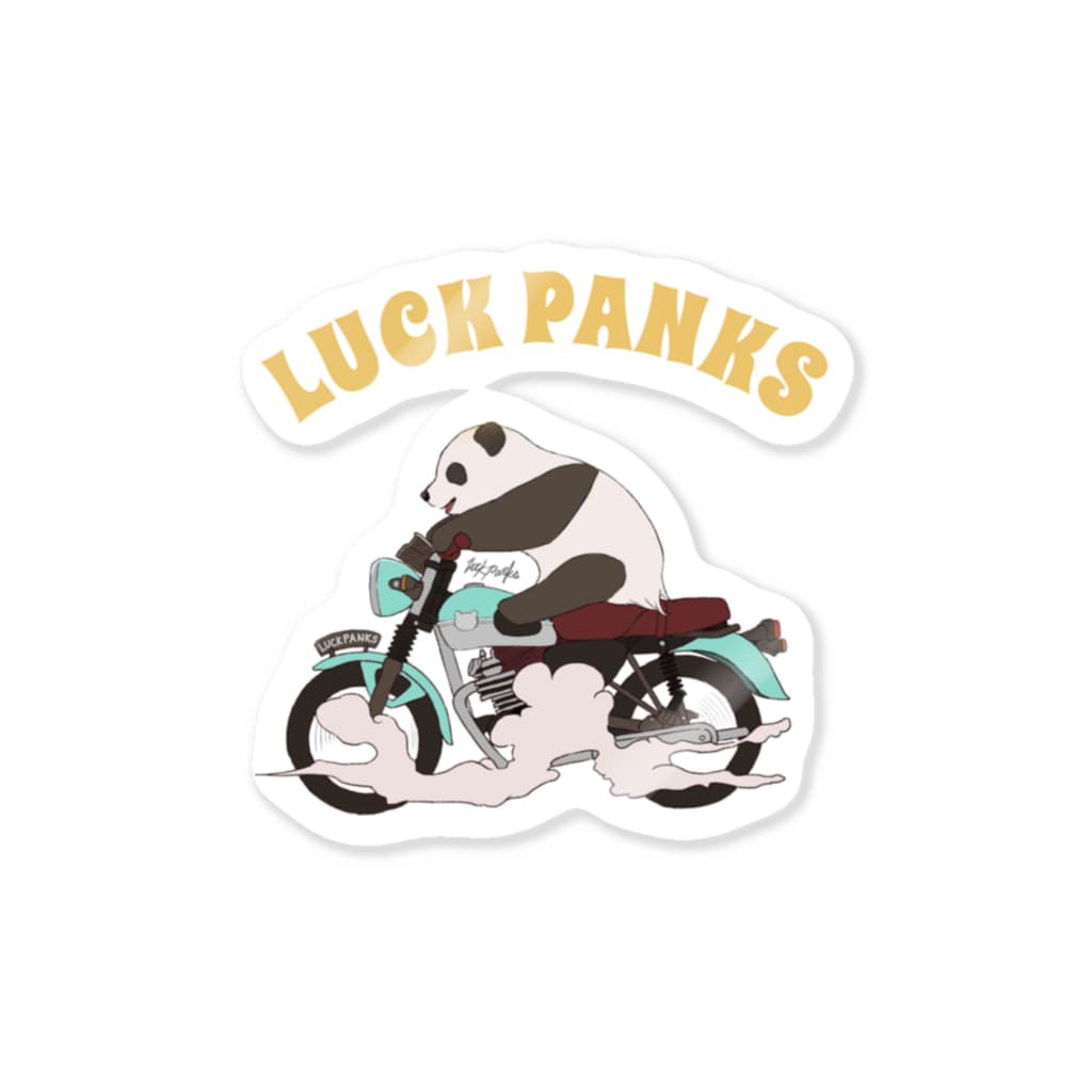 ラックパンクスのバイク乗りのパンダ Sticker