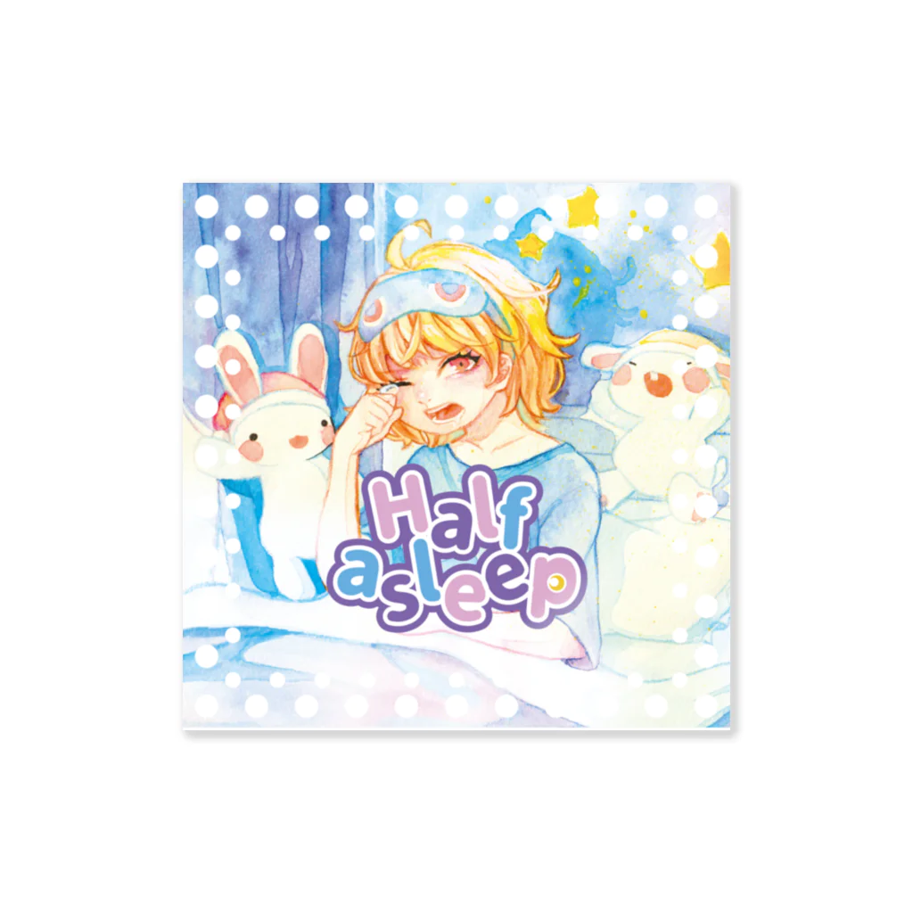 健康的うさぎの寝ぼけグッズ Sticker