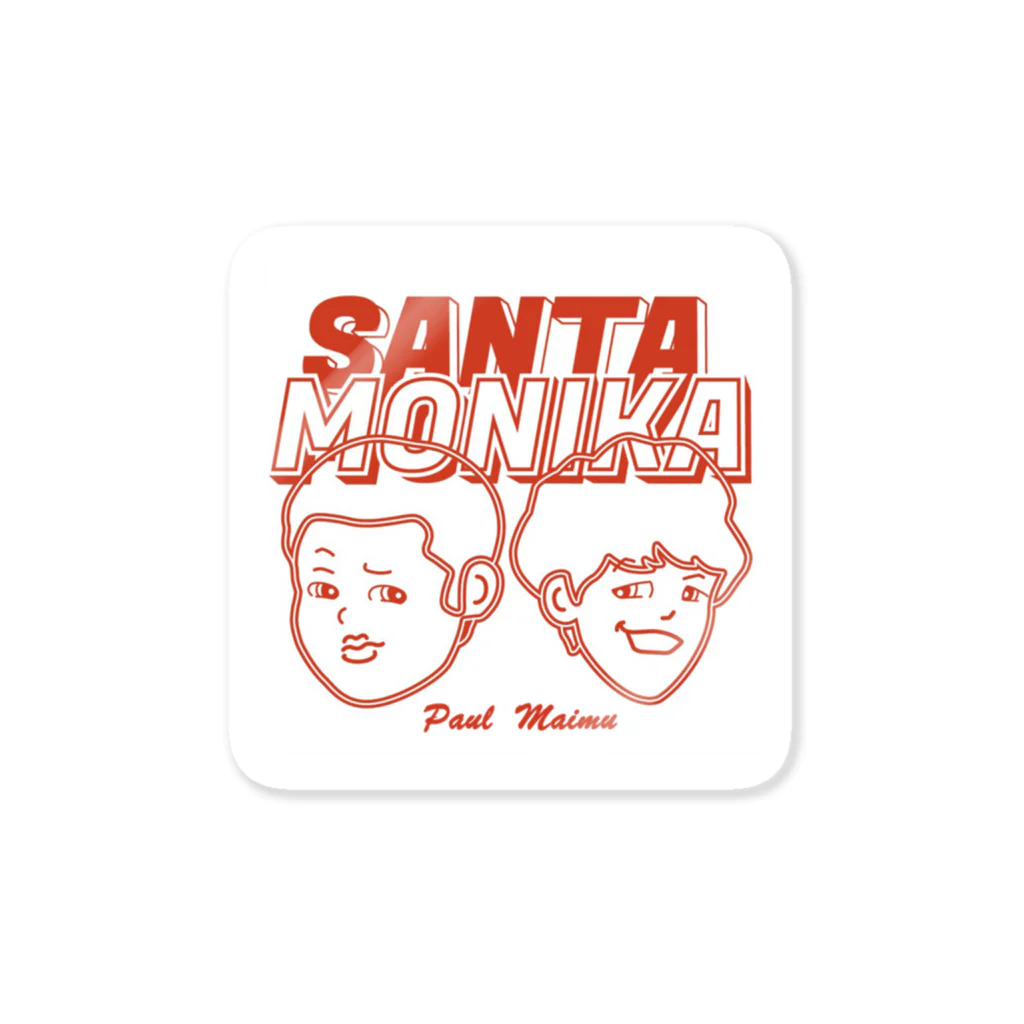 サンタモニカ　マイムのSANTAMONIKA レッド Sticker