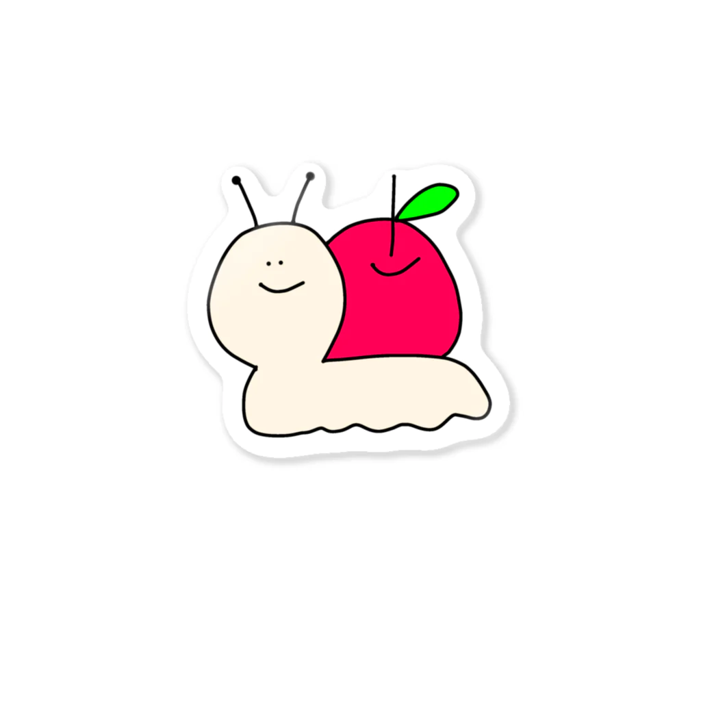 ゆるいもの倶楽部の🐌カタツムりんご🍎 ステッカー