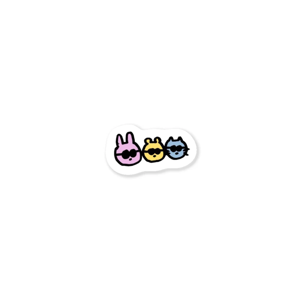 nyartのうさぎとねことくま Sticker