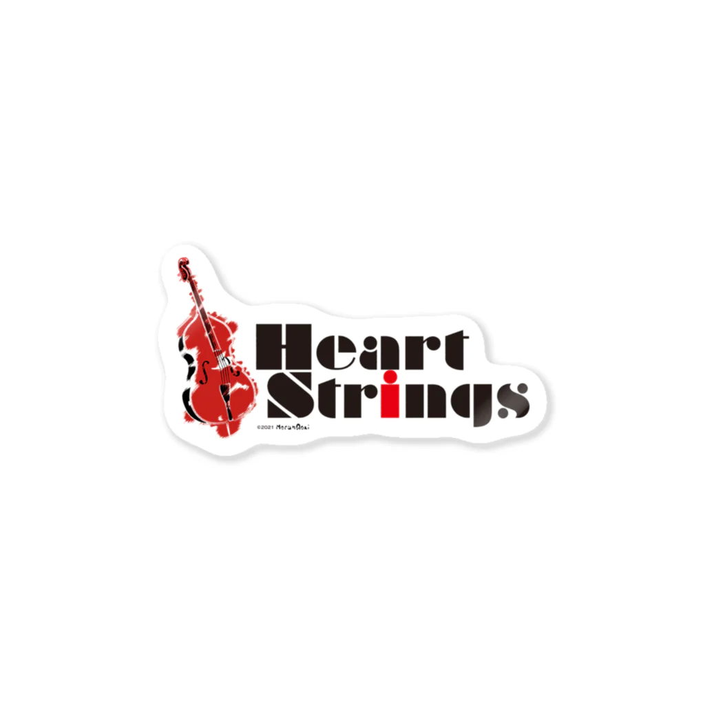 あおちゃん商会のHeart Strings (woodbass) Red ステッカー