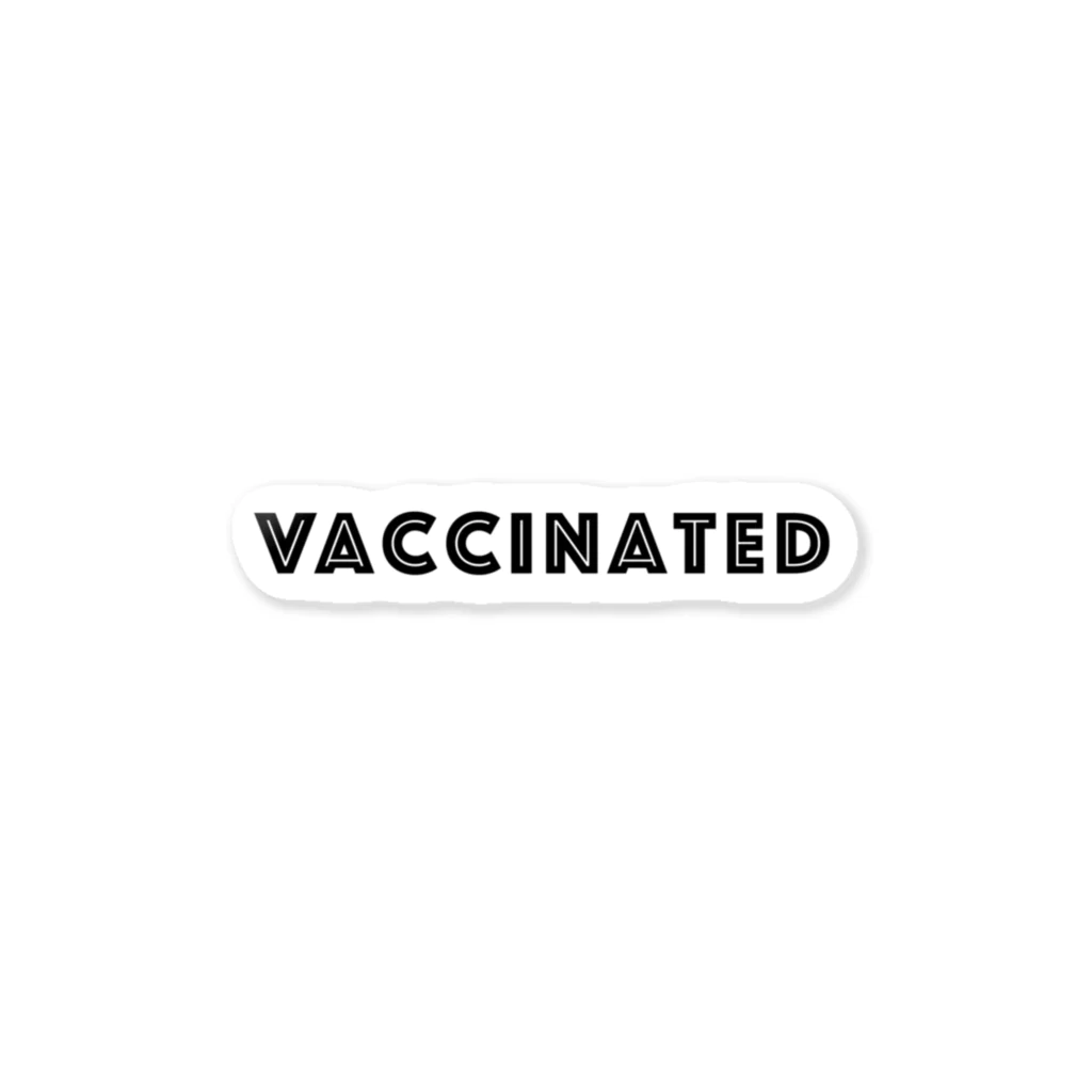 mincora.のワクチン接種済 VACCINATED　- black ver. 01 - Sticker