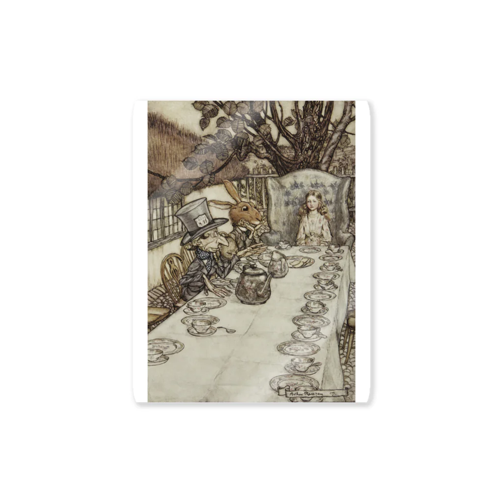世界の絵画アートグッズのアーサー・ラッカム《不思議の国のアリス》 Sticker