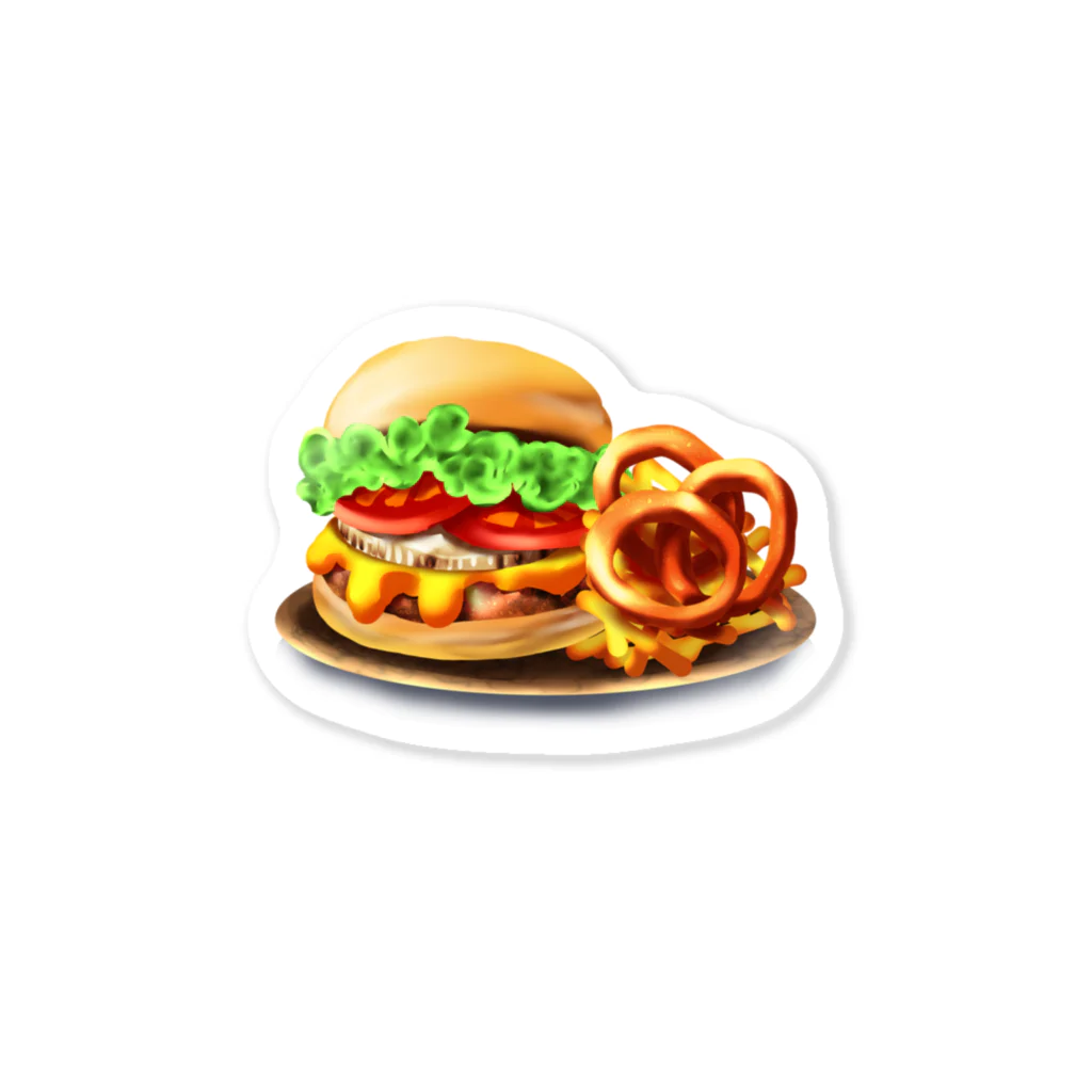 くまがすきのハンバーガーセット Sticker