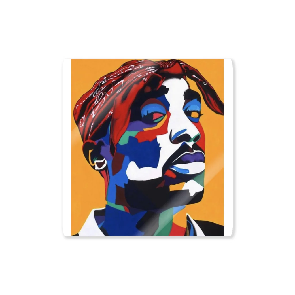 psychedelic partnerのcolorful 2pac Sticker