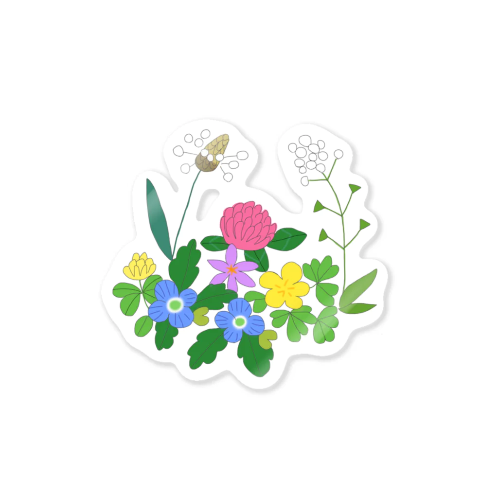 のはらのうたののはらの花シール Sticker