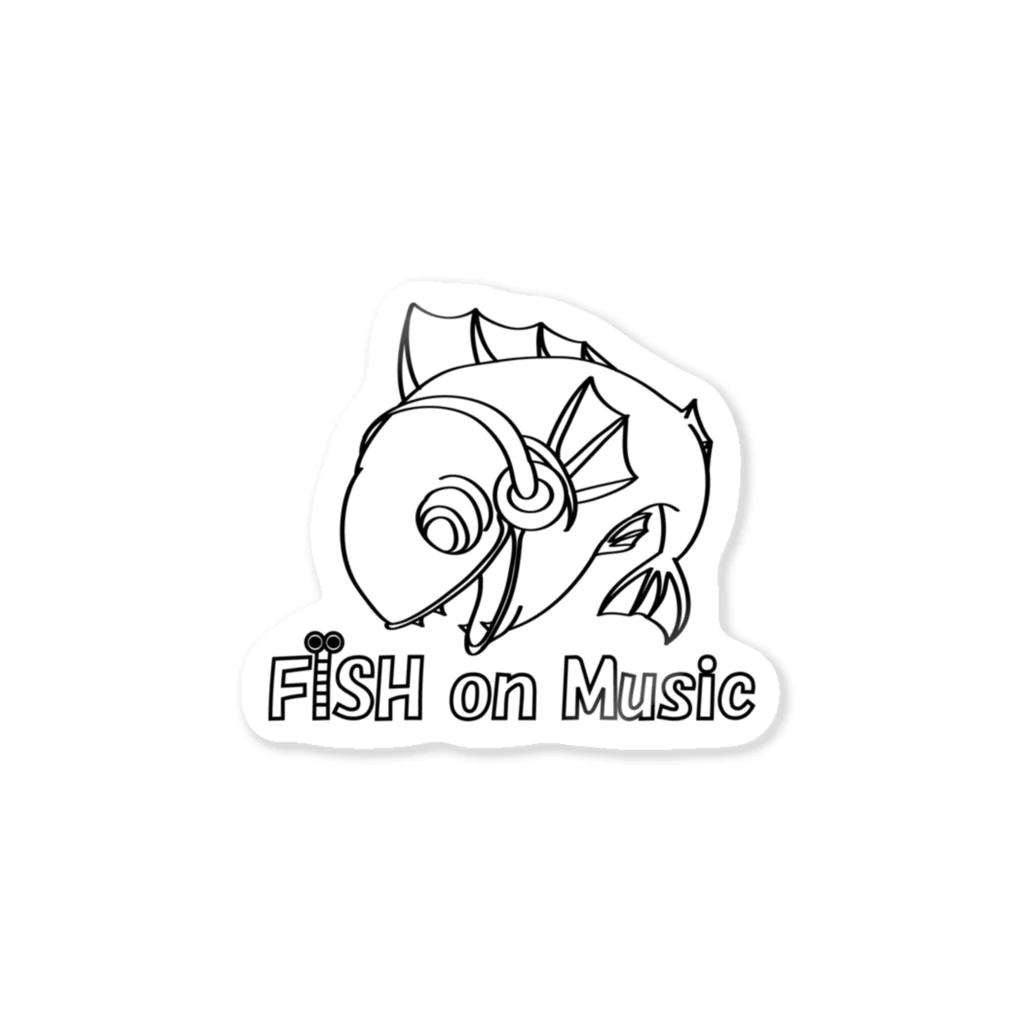 MusicJunkyのFish on Music ステッカー