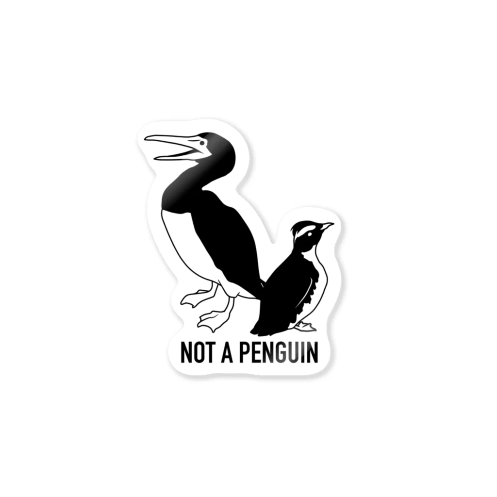 シマノカタチのNOT A PENGUIN〈カツオドリ・カンムリウミスズメ〉 ステッカー