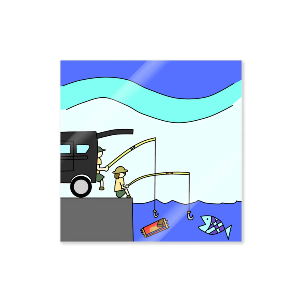 silly & lazyのfishing Sticker