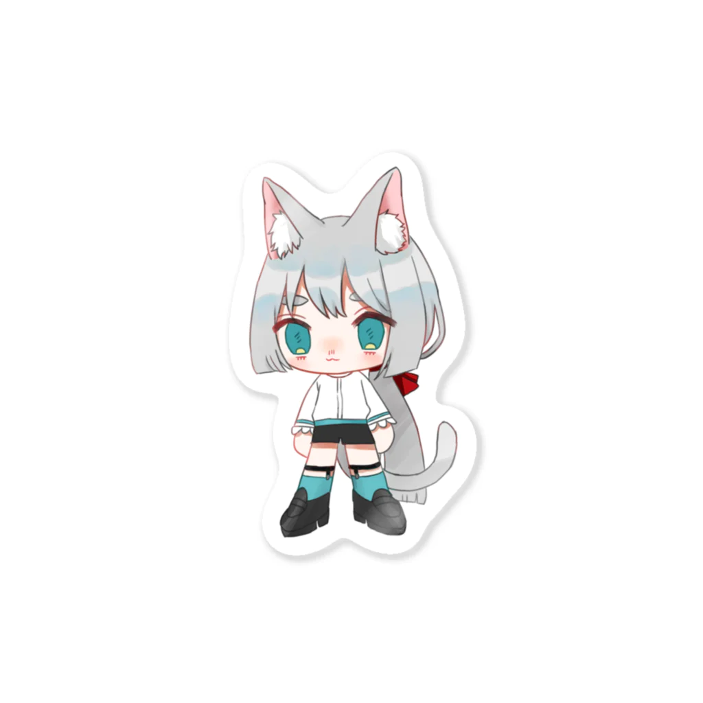 奏蘭媛（sotlrahime）の白猫くんステッカー Sticker