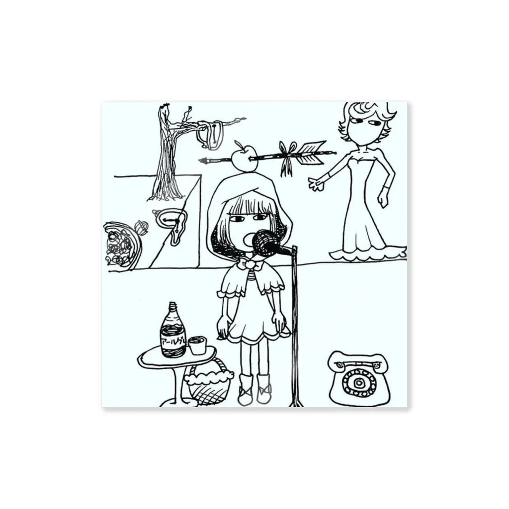 ほくほくcampingのうたうあかずきん Sticker