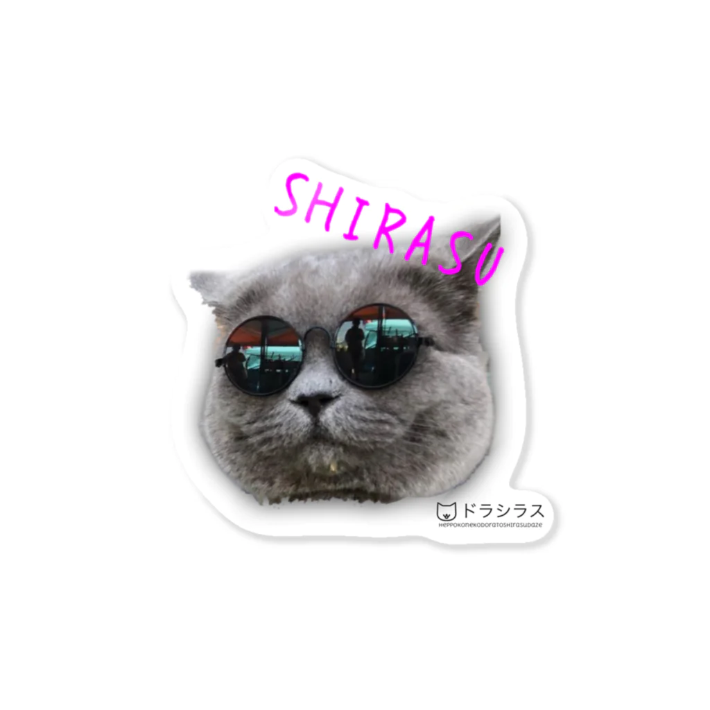 ドラシラスの『旅猫シラス』　サングラス 스티커