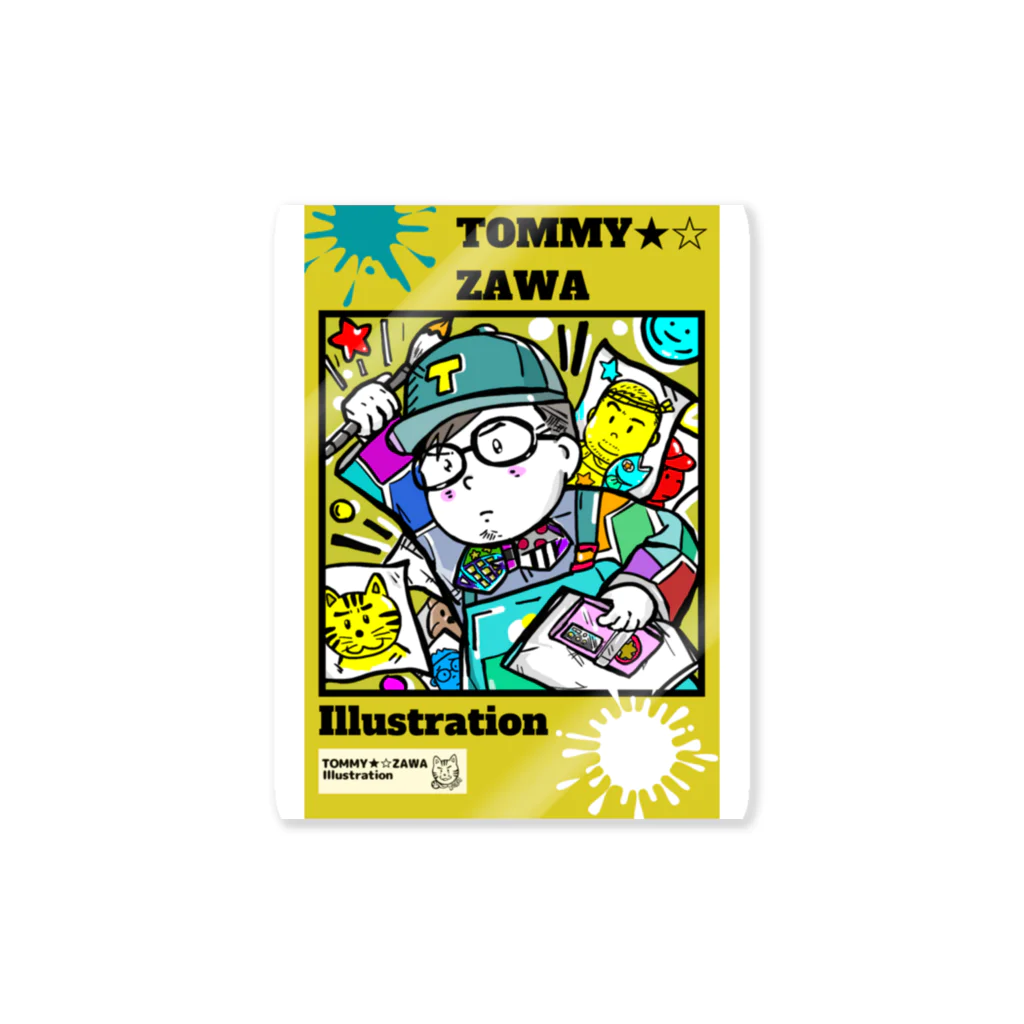 TOMMY★☆ZAWA　ILLUSTRATIONのロゴ。2021年。 Sticker