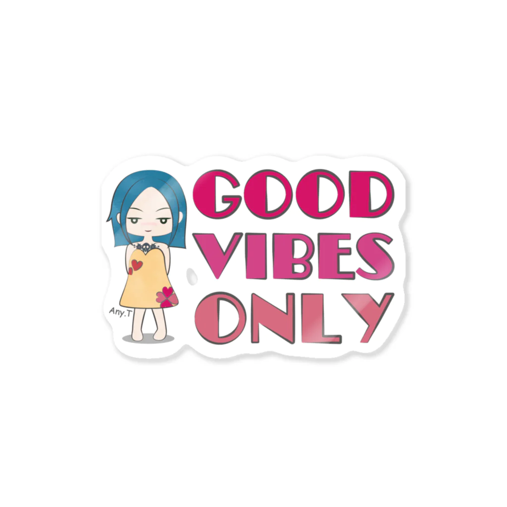 松や SUZURI店のGOOD VIBES ONLY ステッカー