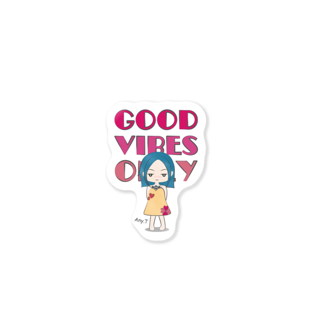 松や SUZURI店のGOOD VIBES ONLY ステッカー