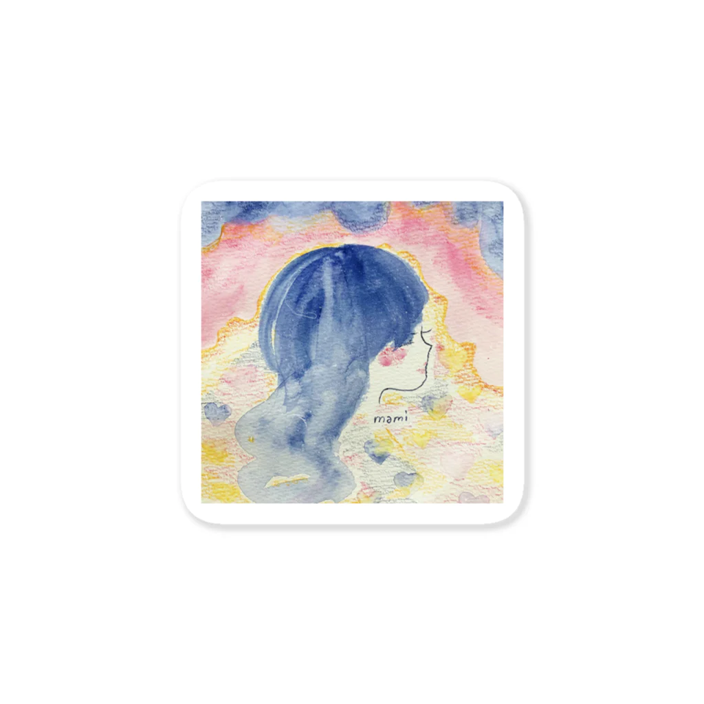 SHOP 琥珀糖のまみの水彩画『恋する』 Sticker