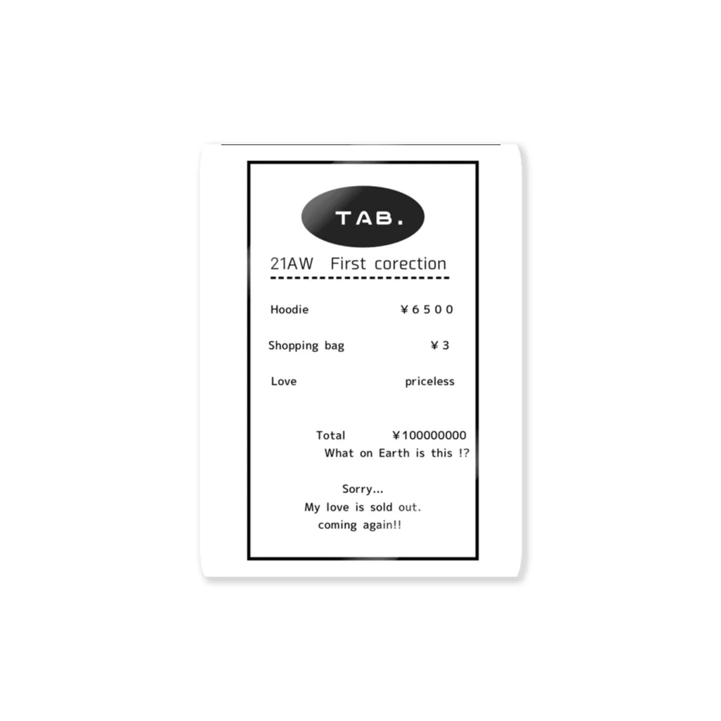 Tablatureのreceipt  sticker Sticker