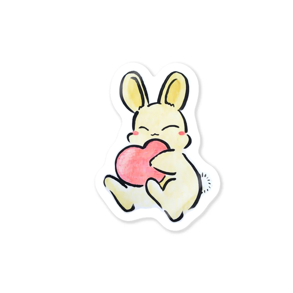 Purao🌷(ぷらお)のふんわり子うさぎちゃんとハート Sticker