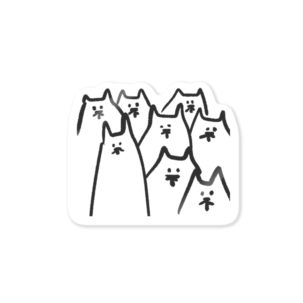 けちゃっぷごはんのお店の集合猫 Sticker