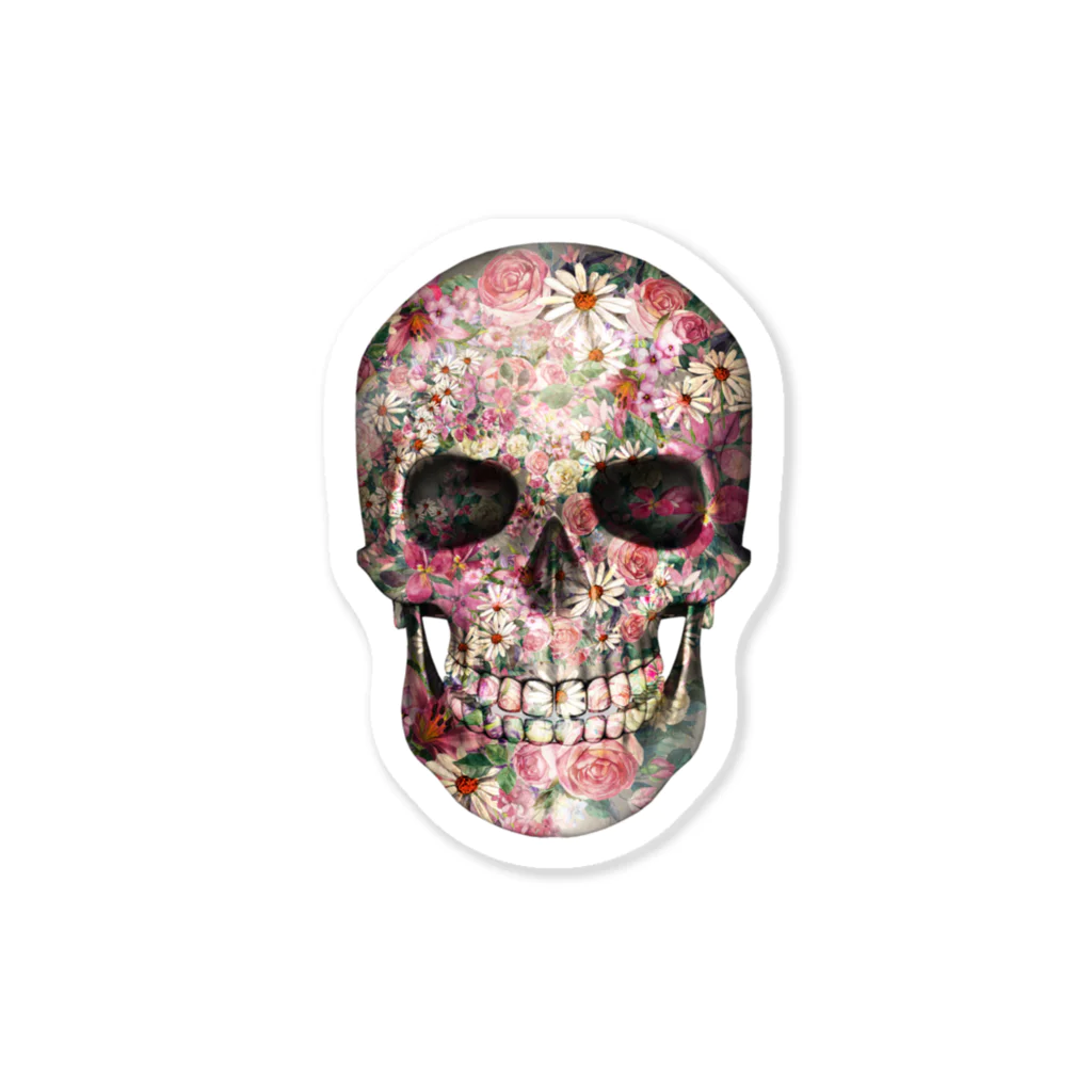 Darkness and individualityのFlower Skull ステッカー