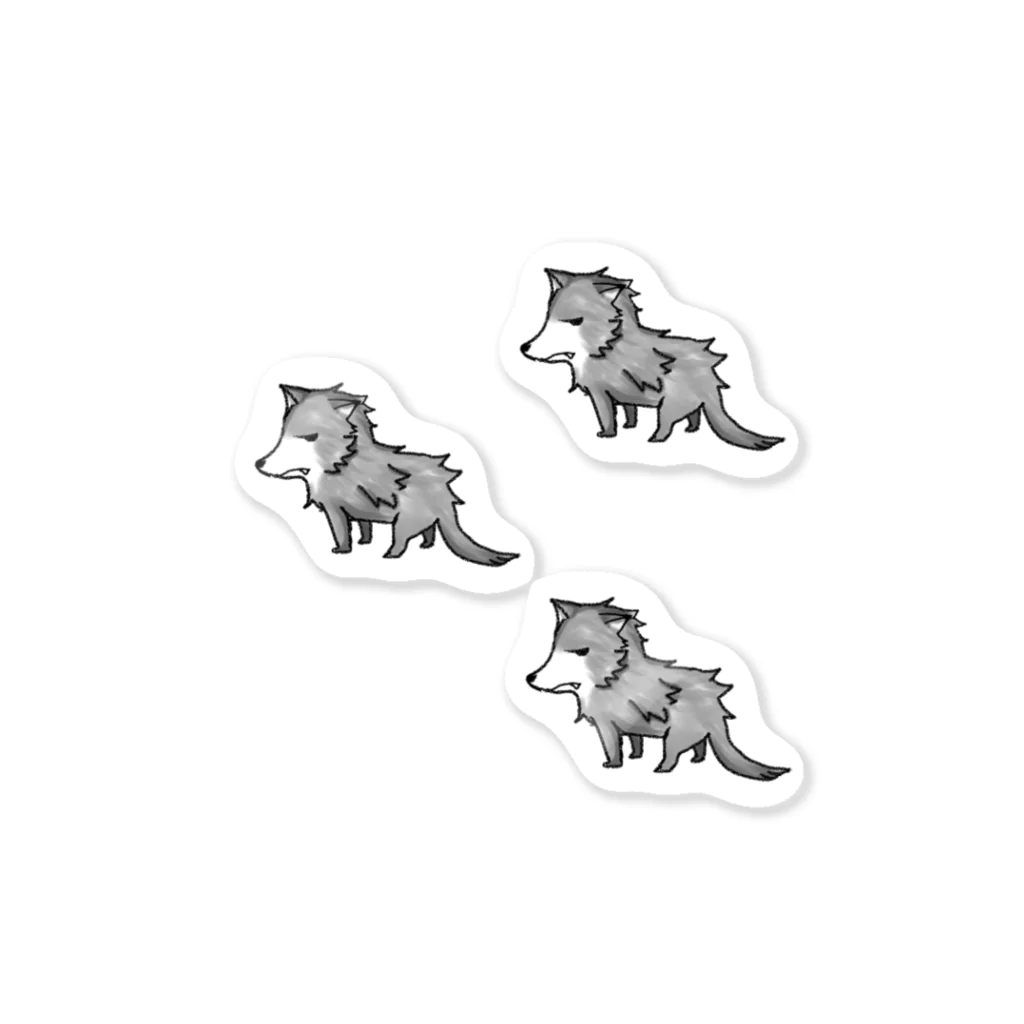 あさりちゃんのグレオオカミ(小さいの3枚) ステッカー
