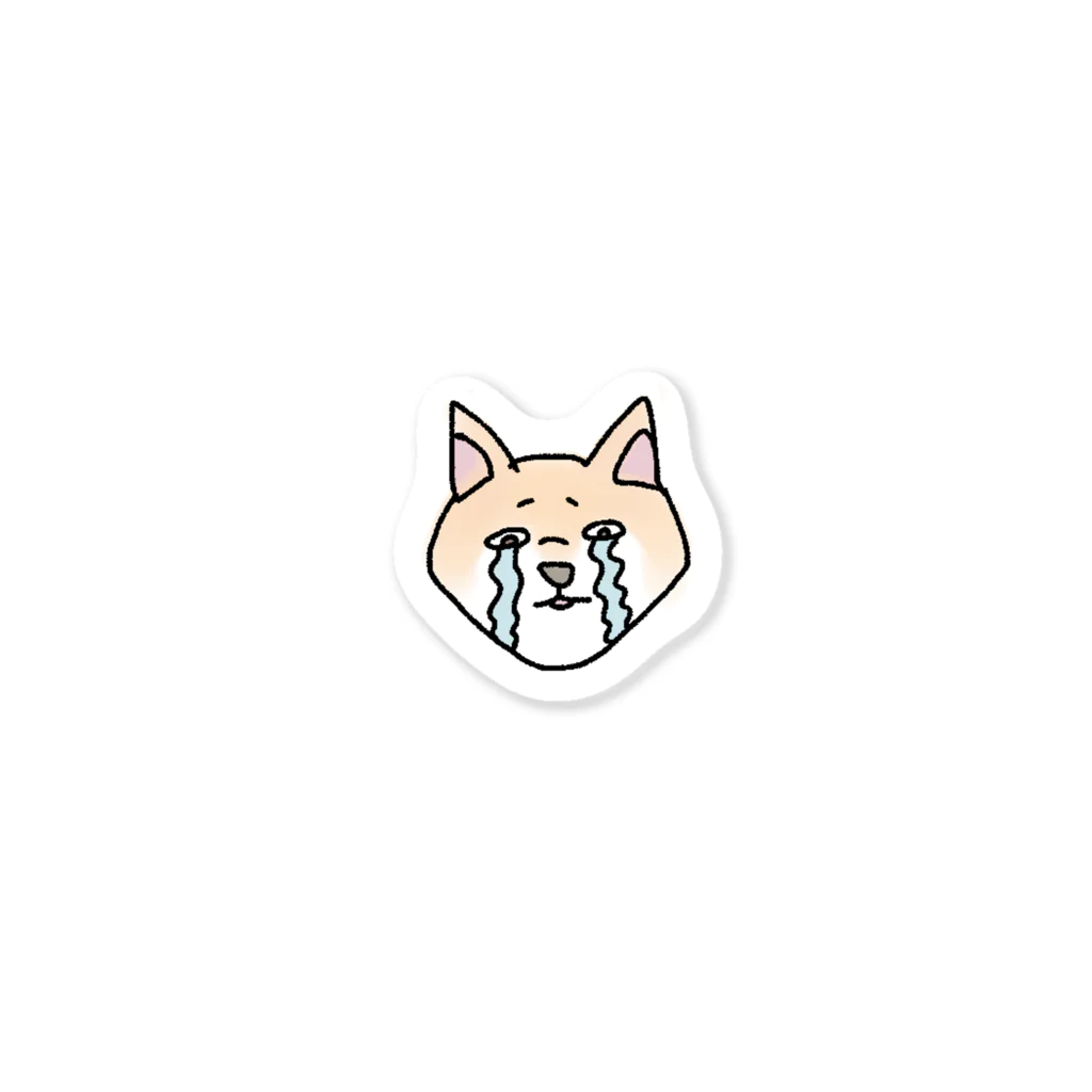 スーパーエビフライランドの悲しい犬 Sticker