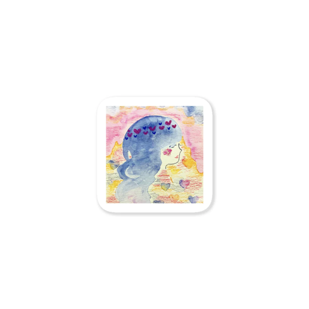SHOP 琥珀糖のまみの水彩画『恋する』2 Sticker