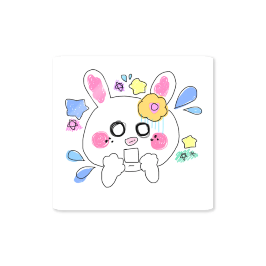 もぐもぐもぐ。のびっくりうさぽ Sticker