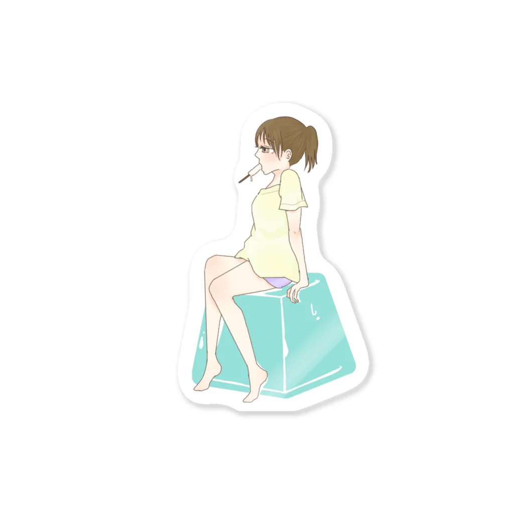 あげしゃのいろいろ屋の氷on女の子 ステッカー